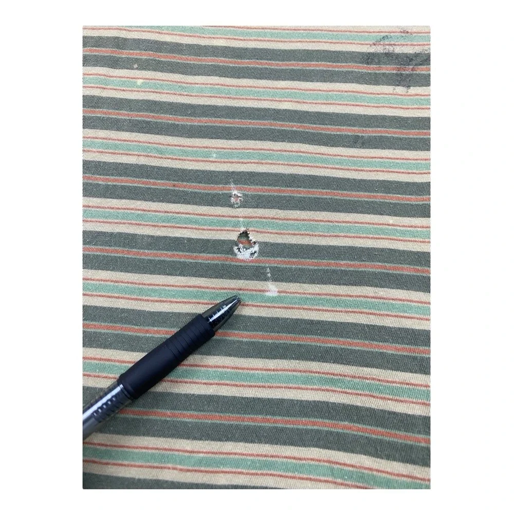 VTG‎ Lost T-Shirt Men LARGE Green Stripe Logo Embroidered Streetwear Skater Y2K
